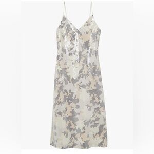 New sz 0 sequin camo spaghetti strap club Monaco cocktail dress lined.